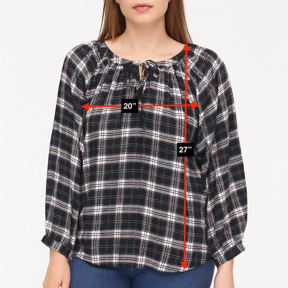 LOFT Plaid Shirt Size Large - Picture 2 of 6